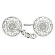 Silver-plated cope clasp, cut-out floral rosette with cross and chain, nickel free s2