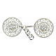 Silver-plated cope clasp, cut-out floral rosette with chain, nickel free s1