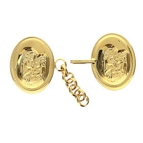 Nickel free gold plated cope clasp, Virgin with Child