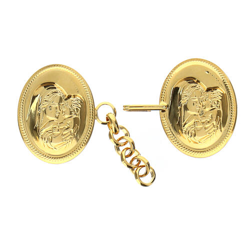 Nickel free gold plated cope clasp, Virgin with Child 2