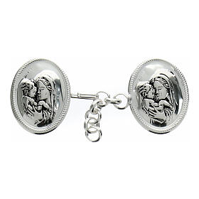 Nickel free silver-plated cope clasp, Virgin with Child