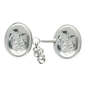 Nickel free silver-plated cope clasp, Virgin with Child