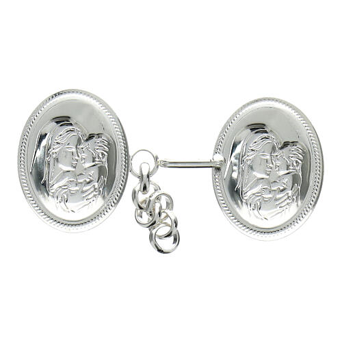 Nickel free silver-plated cope clasp, Virgin with Child 2