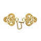 Trilobate cope clasp with central flower, gold plated, nickel free s2