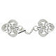 Trilobate cope clasp with central flower, silver-plated, nickel free s1