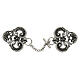 Antiqued silver cope clasp trilobed floral nickel-free s1