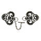 Antiqued silver cope clasp trilobed floral nickel-free s2