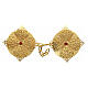Cope clasp nickel-free golden flower, red crystal s1