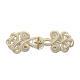 Cope clasp of ivory-coloured rayon and nickel free rosette with golden Latin cross s1