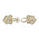 Cope clasp of ivory-coloured rayon and nickel free rosette with golden Latin cross s2