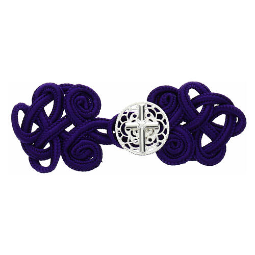 Cope clasp of purple rayon and nickel free rosette with Latin cross 1