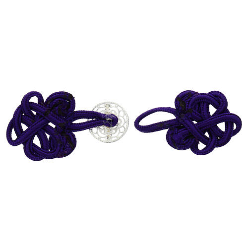 Fermoir pour chape rayonne violet rosace sans nickel croix latine 2