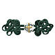 Cope clasp of green rayon and nickel free rosette with golden Latin cross s1