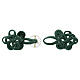 Cope clasp of green rayon and nickel free rosette with golden Latin cross s2