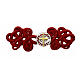 Cope clasp of red rayon and nickel free rosette with golden Latin cross s1