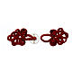 Cope clasp of red rayon and nickel free rosette with golden Latin cross s2