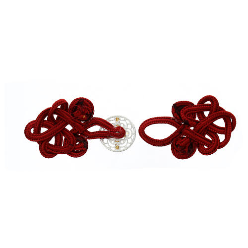Gancio piviale rosso artigianale metallo nichel free rayon 2