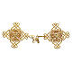 Nickel free cope clasp with diamond shape and flower, gold plated s1