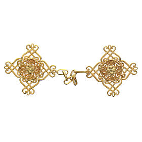 Gancio nichel free per piviale color oro rombo fiore