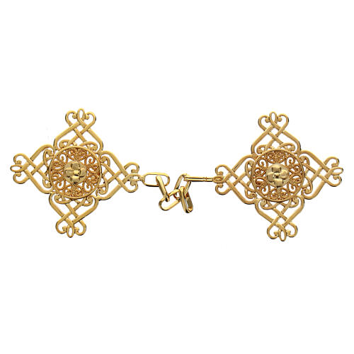Gancio nichel free per piviale color oro rombo fiore 1