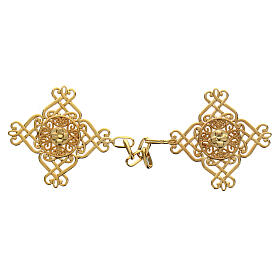 Nickel-free cope clasp rhombus flower gold colored 