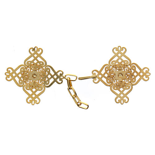 Nickel-free cope clasp rhombus flower gold colored  2