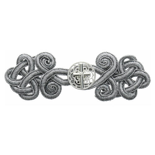 Cope clasp of silver rayon and nickel free rosette with Latin cross 1