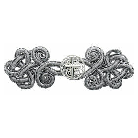 Silver-plated liturgical cope clasp with nickel-free cross