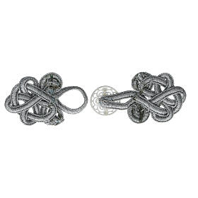 Silver-plated liturgical cope clasp with nickel-free cross