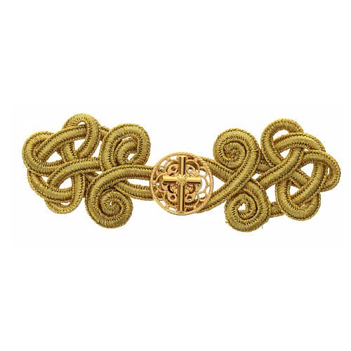 Cope clasp of golden rayon and nickel free rosette with Latin cross 1