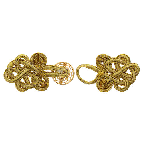 Cope clasp of golden rayon and nickel free rosette with Latin cross 2