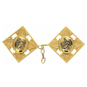 Nickel free cope clasp with Jesus' face, crown of thorns, gold plated