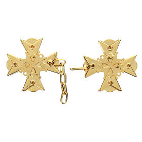 Nickel free cope clasp with gold plated decorated cross