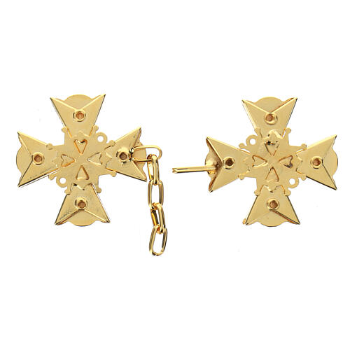 Nickel free cope clasp with gold plated decorated cross 2