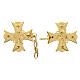 Nickel free cope clasp with gold plated decorated cross s2