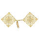 Diamond-shaped gold plated cope clasp with central rhinestone, nickel free s2