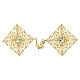 Gancio per piviale rombo dorato decorato strass nichel free s1