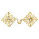 Golden rhombus clasp for cope decorated with nickel-free rhinestones s1