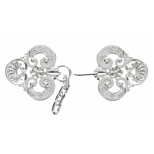 Trilobate cope clasp with chain, silver-plated, nickel free 2