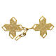 Cross-shaped cope clasp with cut-out edges and vine pattern, gold plated, nickel free s1