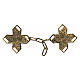 Cross-shaped cope clasp with cut-out edges and vine pattern, old gold finish, nickel free s1