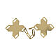 Cross-shaped cope clasp with cut-out edges and vine pattern, old gold finish, nickel free s2