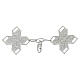 Cross-shaped cope clasp with cut-out edges and vine pattern, silver-plated, nickel free s1