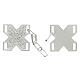 Cross-shaped cope clasp with cut-out edges and vine pattern, silver-plated, nickel free s2