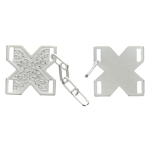 Cope clasp Greek cross nickel free in silver-plated 2