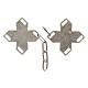 Cross-shaped cope clasp with cut-out edges and vine pattern, old silver finish, nickel free s2