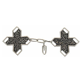 Antiqued cope clasp silver color nickel free Greek cross 