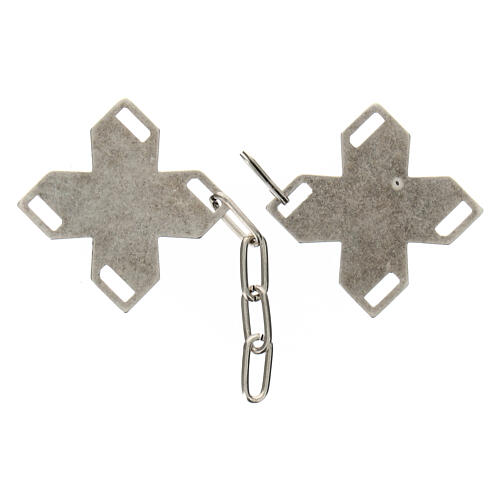 Antiqued cope clasp silver color nickel free Greek cross  2