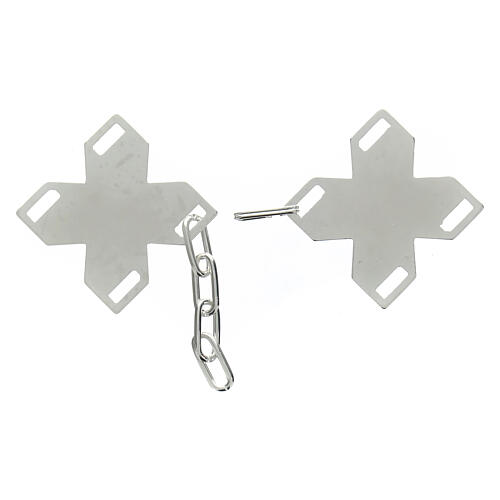 Maltese cross cope clasp silver-plated with vine shoots 2