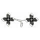 Maltese cross cope clasp silver-plated with vine shoots s1